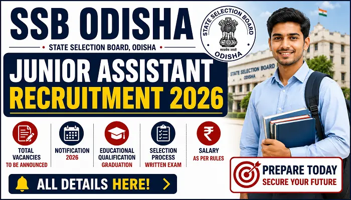 SSB Odisha Junior Assistant Recruitment 2026